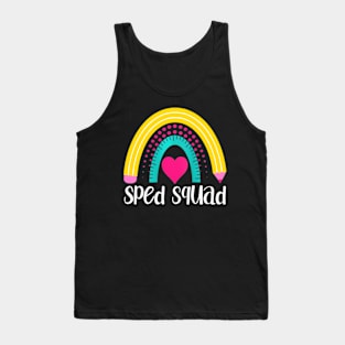 Womens Sped Squad Speducator Teacher Rainbow Special Education Tank Top